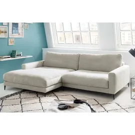 KAWOLA Ecksofa Cara Cord Recamiere links hellgrau