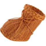 TINEASUR Geflochtener Korb Aus Rattan-imitat in Stiefelform Brotaufbewahrungskorb Für Zuhause Als Organisationskorb Für Schreibtisch Zum Servieren Von Obst Brot Snacks Aufbewahrung Von