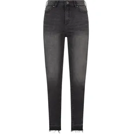 URBAN CLASSICS Ladies Skinny High Waist Open Hem Jeans - Schwarz