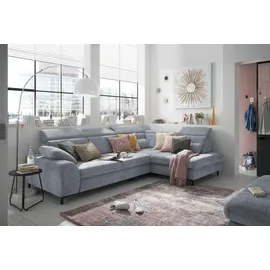 Set One by Musterring Ecksofa, blau (famosa blau), SET ONE BY MUSTERRING, Sofas, B/H/T: 317cm x 86cm x 220cm, Flachgewebe, Armlehne links, Sitztiefenverstellung,Kopfteilverstellung,Bettfunktion,Schubkasten, 100% Polyester, Ecksofa, Kaltschaumpolsterung, Flachgewebe, whlw.