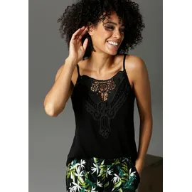 Aniston CASUAL Spitzentop schwarz 44