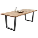 Stolkom Esstisch Eiche Massivholz Tisch mit Baumkante braun