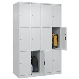 Californian Products CP Schließfachschrank Classic Plus lichtgrau 080000-403 S10008, 12 Schließfächer 120,0 x 50,0 x 185,0 cm