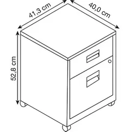 BISLEY Home PFA Rollcontainer 41,3 x 40,0 x 52,8 cm silber
