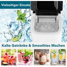 Goplus Eiswürfelmaschine von 15 kg/24H, Eiswürfelbereiter mit 2 Würfelgrößen, 2L Wassertank, Selbstreinigungsfunktion, Ice Maker mit Eisschaufel