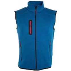 Strickfleece Weste "JN774" - 3XL - royal-melange/red
