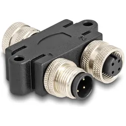 Delock Netzwerk-Splitter - M12 (4-polig) zu M12 (4-polig)