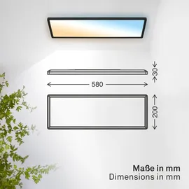 B.K.Licht LED Panel 1 58x20 cm eckig schwarz