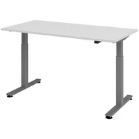 Bümö Schreibtisch grau 160x80 cm, Gestell: Graphit, - Büroschreibtisch
