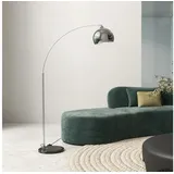 Homcom Stehlampe höhenverstellbar, schwenkbar Bogenlampe mit E27 Sockel, Silber