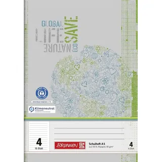 Brunnen Schulheft Recycling Lineatur 4 liniert ohne Rand