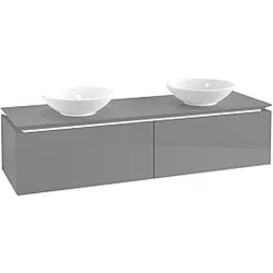 Villeroy & Boch Legato Waschtischunterschrank B599L0FP 160x38x50cm, LED-Beleuchtung, Glossy Grey