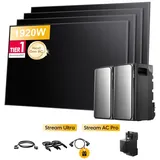 Balkonkraftwerk mit Speicher 3840Wh, 2xEcoFlow Stream Ultra All-in-One Speicher mit Smarten Zähler, Sunpro1920W Solarmodule für Balkonkraftwerk 0...
