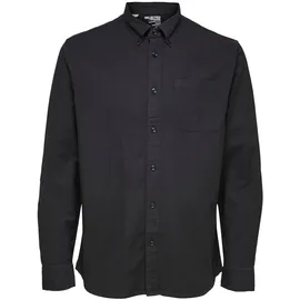 Selected Langarmhemd Schwarz M
