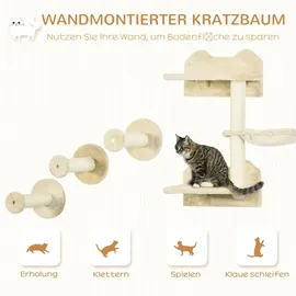 PawHut Kletterwand 40 x 28 x 73 cm Beige/Cremeweiß