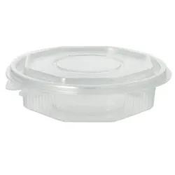Starpak 500 Verpackungsbecher mit Klappdeckeln, PP 8-eckig 250 ml 2,8 cm x 11 cm x 11 cm transparent