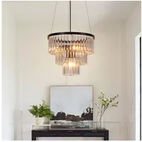 Nettlife Pendelleuchte Kristall Modern Wohnzimmer 3 Flammig E27 Schwarz Esstisch Hängeleuchte, Höhenverstellbar, LED wechselbar, Pendellampe für Küche Esszimmer Schlafzimmer schwarz