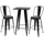 Mendler Set Stehtisch + 2x Barhocker  Holz-Tischplatte Metall Industriedesign  Schwarz