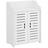 [en.casa] Badezimmerschrank Trosa 62x45x25 cm WPC Weiß