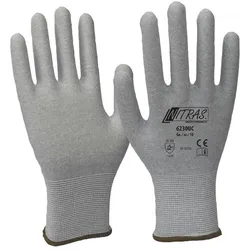 AS Arbeitsschutz Arbeitshandschuhe | Nitras Antistatikhandschuhe ohne Beschichtung | grau | Gr. 9