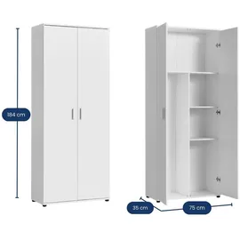 home collective Mehrzweckschrank 75 x 35 x 184 cm Weiß