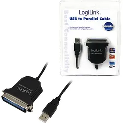 LogiLink Parallel-Adapter USB parallel 1,5 m schwarz