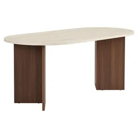 HANAH Home Moderner Esstisch 180 x 90 x 75 cm Travertin/braun