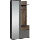 byLIVING Kompaktgarderobe Jakob old wood/anthrazit