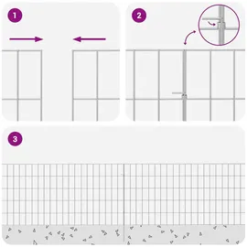 vidaXL Zaun-Set 115 x 50 cm Silber/Verzinkter Stahl