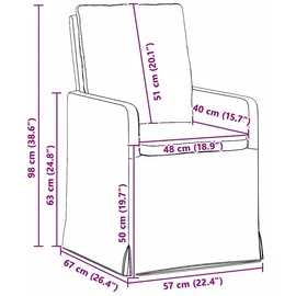 vidaXL Esszimmerstühle 2 pcs Beige 57 x 67 x 98 cm Leinen