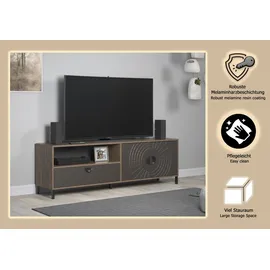 Home Affaire Fusion Lowboard 183 cm Braun Holz/Kunststoff/Metall/MDF