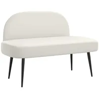 vidaXL Sitzbank Gepolstert Weiß 110 x 60 x 76 cm