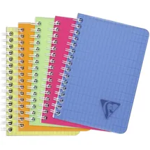 Clairefontaine Spiralblock Doppelspiralbuch 9,5x14 cm 50 Blatt kariert Farben sortiert