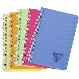 Clairefontaine Spiralblock Doppelspiralbuch 9,5x14 cm 50 Blatt kariert Farben sortiert