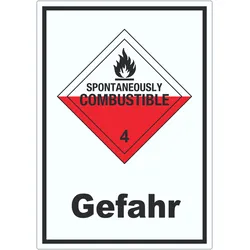 Aufkleber Selbstentzündliche Stoffe Gefahr Spotaneously Combustible A4 (210x297mm)
