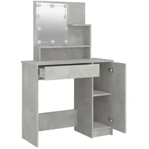 vidaXL Schminktisch mit LED Betongrau 86,5x35x136 cm