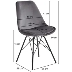 FineBuy 2er Set Esszimmerstuhl Samt Stuhl Skandinavisch Design Küchenstuhl Stoff