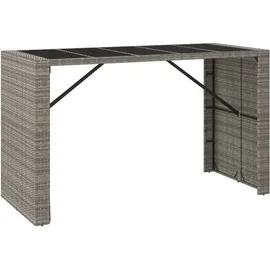 vidaXL 9-tlg. Gartenbar-Set Grau Poly Rattan & Massivholz Akazie