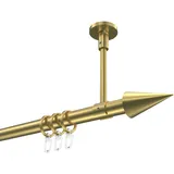 Interdeco GARDINENSTANGE Sonette Savio 200 cm, 1-läufig, 20 mm Ø Messing-Optik