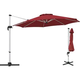 Costway Ampelschirm Ø 330 cm Rot