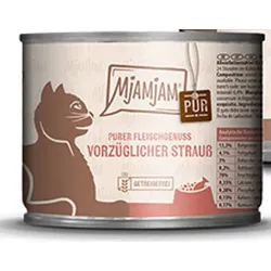 MjAMjAM Katze 6x200g  Purer Fleischgenuss Strauß