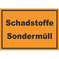 Schadstoffe Sondermüll Mülltrennung Aufkleber mit Text A0 (841x1189mm)