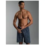 TRIGEMA Bermudas "TRIGEMA Bermuda Shorts mit freundlichem Smiley-Motiv", Herren, Gr. L, Normalgrößen, blau (navy), Single Jersey, 100% Baumwolle, Basic, Hosen Bermudas