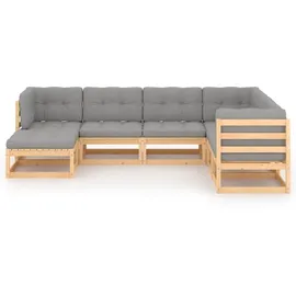 vidaXL Garten-Lounge-Set 7-tlg. grau Kiefer
