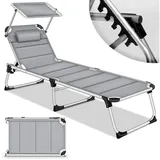 tillvex Sonnenliege 200 x 70 x 30 cm Grau