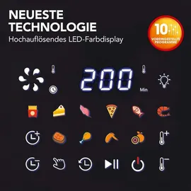 GOURMETmaxx Heißluftfritteuse 7,5l schwarz/silber