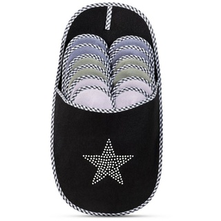 Onvaya ABS Gästepantoffel Star 6er Set | Gästehausschuhe | Stern | Antirutsch | Hausschuhe | Gästeschuhe - 36/45 EU