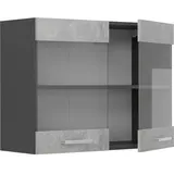 Vicco Küchenglashängeschrank R-Line, Beton, 80 cm