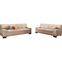 DOMO collection Polstergarnitur Norma, (Set, 2-tlg), bestehend aus je einem 2- und 3-Sitzer beige