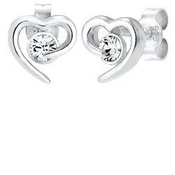 Elli Herz Kristalle Liebe 925 Silber Ohrringe   Damen